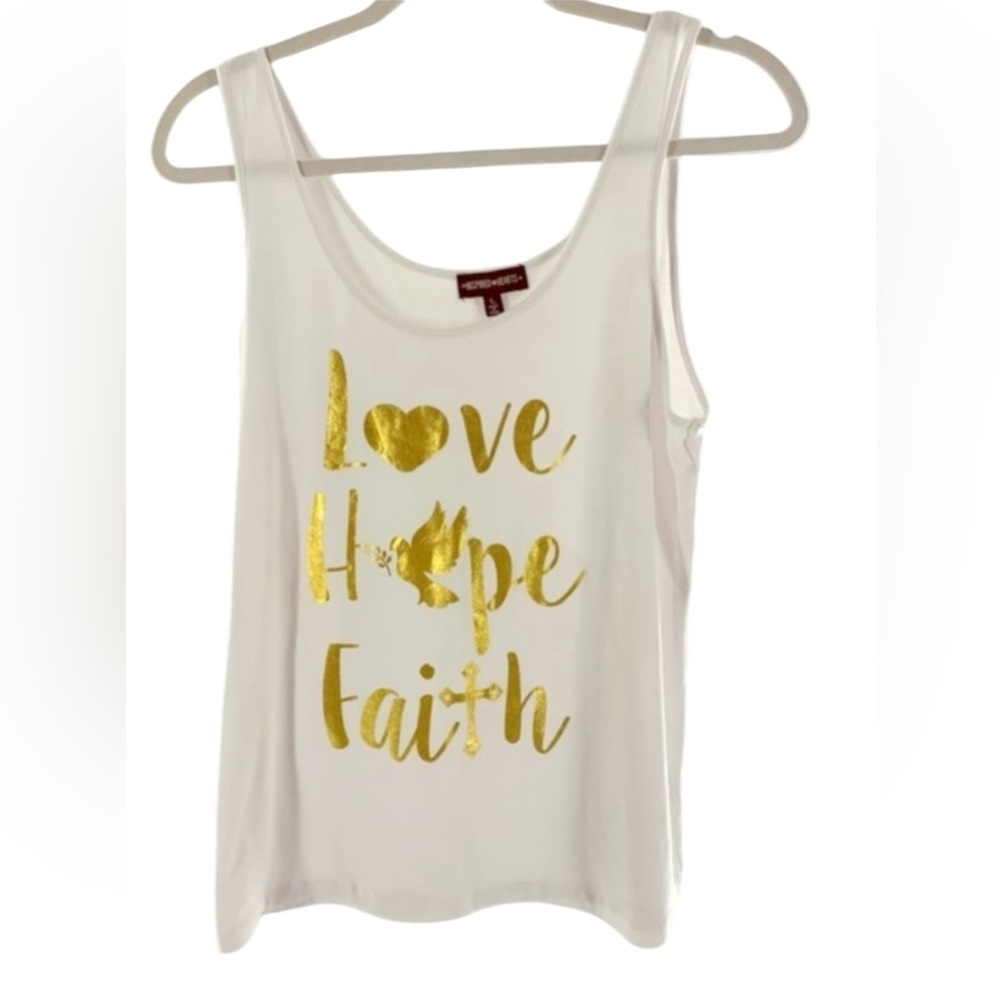 Inspired Heart “Love, Hope, Faith” Tank Top NWOT